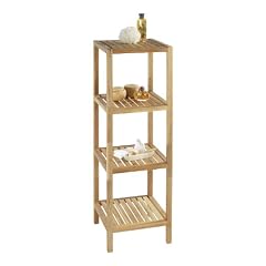 Wenko 18618100 Haushalts- und Badregal Norway - 4 Ablagen, Walnussholz, 36 x 112 x 36 cm