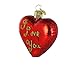 Old World Christmas Ornaments I Love You Heart Glass Blown Ornaments for Christmas Tree