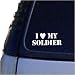 I Love My Soldier Vinyl Sticker Decal ~ White