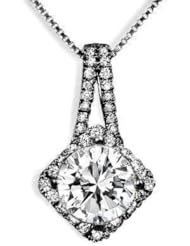 1.25ct Round Diamond Necklace Pendant 18k Black Gold