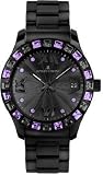 Black Rome Stainless Steel Purple Swarovski Crystals Midsize