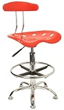 Drafting Stool / Bar Stool in Red - LF-215-RED-GG