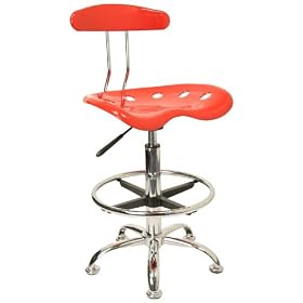 Click here to buy Drafting Stool Bar Stool in Red - LF-215-RED-GG by Flash Furniture.