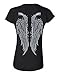 Women's Juniors Beautiful Angel Wings Pistols Tucked T-Shirt