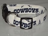 NFL Dallas Cowboys Football Dog Collar White Large 1"