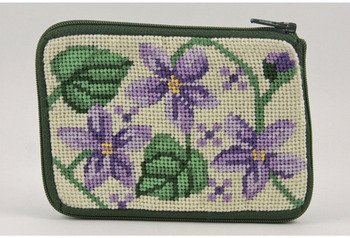 Coin Purse - Violets - Needlepoint Kit
