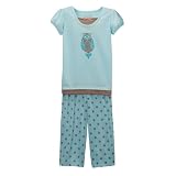 Girls' Xhilaration Jersey Pajama Set - Turquoise Owls