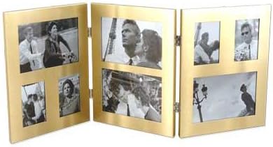 3 Panel Brushed Gold Picture Frame - 7x9