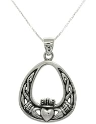 Sterling Silver Celtic Claddagh Necklace