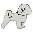 Bichon Frise Pin White 1"