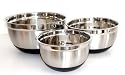 3 Piece Deluxe Non-Slip Stainless Steel Mixing Bowl Set