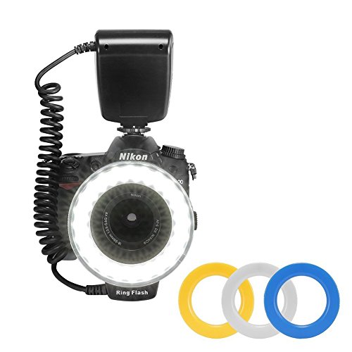 Neewer RF-550D 48 Pieces Macro LED Ring Flash Light with LCD Screen Display for Canon Nikon Sony Pentax Olympus Panasonic DSLR