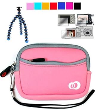 4 inch Camcorder Case for Panasonic TA1 Ultrathin HD Pocket Camcorder with Screen Protector and a 6 inch Blue Tripod for Panasonic TA-1