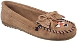 Women's Taupe Suede Thunderbird II Minnetonka Moccasin