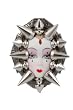 Rocker Jewelry Porcelain lady face and Metal Spike Ring Huge Ring