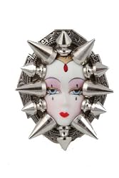 Rocker Jewelry Porcelain lady face and Metal Spike Ring Huge Ring