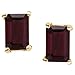 14K Yellow Gold Emerald Cut Garnet Earrings title=