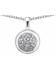 Original Star K (tm) Round Puffed Pendant with Cubic Zirconia in 925 Sterling Silver