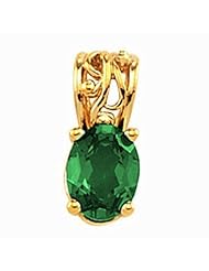18K Yellow Gold Oval Cut Chrome Tourmaline Pendant -- LIFETIME WARRANTY