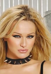 Leather Choker With Spikes (Black;One Size)
