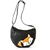 Peeking Baby Fox On Leather Shoulder Crossbody Bag