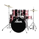 XDrum Semi (Schlagzeug Komplettset und Drumschool inkl. DVD) rot
