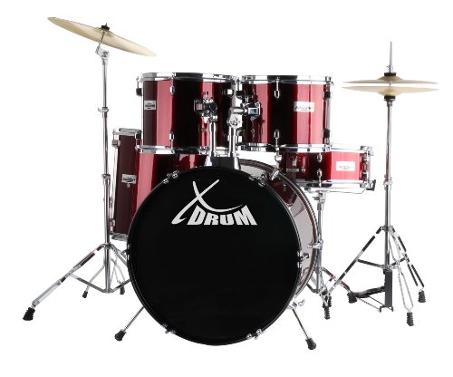 XDrum Semi (Schlagzeug Komplettset und Drumschool inkl. DVD) rot Preisvergleich