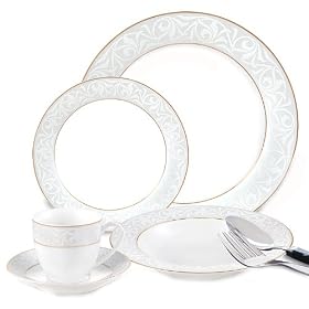 Buy Lorren Home Trends Porcelain Dinnerware Set, 20-Piece