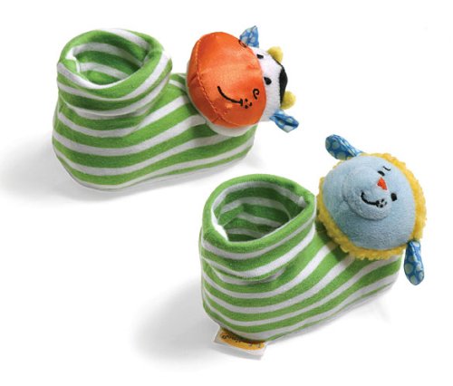 Childrens Toyshop  Toys : Foot Rattles (Cow & Lamb)