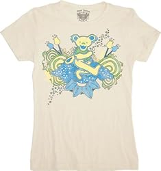 Grateful Dead Dancing Bear Junior's Cream T-Shirt Tee