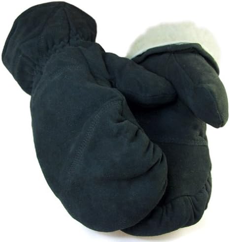 Deerskin Leather Mitten with Pull Out Liner - Leatherbull (Free U.S. Shipping) (2XL, BLACK)