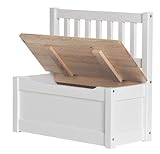 Impag® Kindersitzgruppe Kindermöbel Sitzgruppe + Kindertruhenbank Kinderbank Truhenbank in Weißlack inkl. Spielzeugkiste Stauraum für die Spielsachen Set : Anni