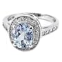 2.00ct Blue Aquamarine & Diamond Engagement Ring 14k White Gold