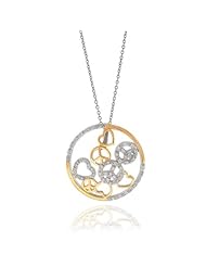 Valentines Day Gifts Bling Jewelry 14K Vermeil Heart Peace Pendant Necklace 18in