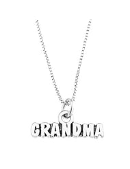 Sterling Silver One Sided Talking Grandma Necklace