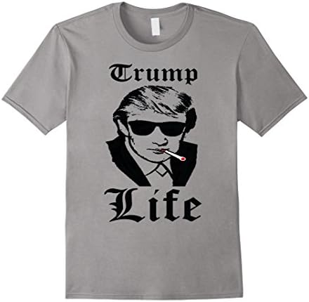 Men's Trump life Donald Trump Thug Life Mashup Men &amp; Women Tshirt Large Slate