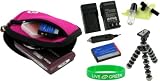 5n1 Neoprene Sleeve (Hot Pink) Case / EN-EL12 900mAh Li-Ion Battery / AC DC Charger / Tripod / LCD Cleaning Kit for Nikon Coolpix S630 Digital Camera Royal Purple