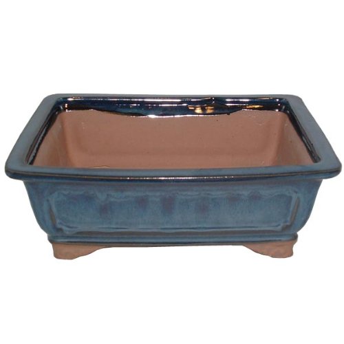 26cm Blue Glazed Bonsai Pot
