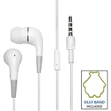 New Premium Quality Stereo Handsfree Headset Headphone Earphone with Built-in Microphone Remote (White) for Apple Ipod Iphone 4 3G 3GS [SmackTom Packaging] with SmackTom Logo Silly band