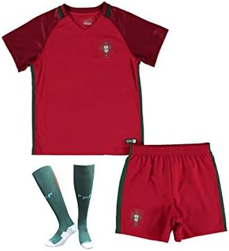 Portugal Home Ronaldo 7 Soccer Jersey Shirt+Short&Gift Socks in 5 Sizes 2016-17 Football Uniform