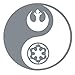 UR Impressions Silv Rebel and Empire Logo Yin Yang Decal Vinyl Sticker Graphics for Cars Trucks SUV Van Wall Window Laptop|Silver|5.5 Inch|URI206-S