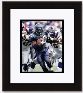 Shaun Alexander Autographed/Hand Signed Seattle Seahawks 8x10 Action Photo - Custom Framed