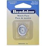 Beadalon Watch Face Oval White Nickel Free Silver, Plated