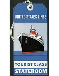 Entertainment Memorabilia: United States Lines Tourist Class Stateroom ocean liner baggage tag unused