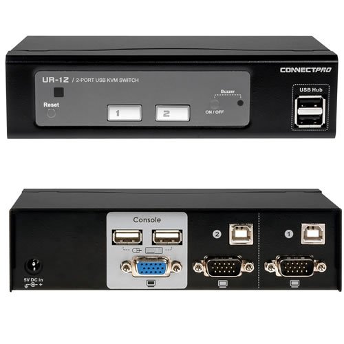 UR-12-KITD2 ConnectPRO 2-port USB KVM Switch with cables for connecting DVI computers