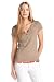 edc by ESPRIT Damen T-Shirt Regular Fit, 032CC1K039, Gr. 40 (L), Beige (sahara beige 225) Regular