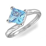 1.3 ct ブルートパーズ スターリング シルバー リング