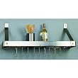 38 x 8 1/2 Satin Nickel Bookshelf Pot Rack w/ 12 Hooks