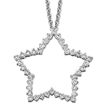 Search : 14K White Gold Diamond Open Star Pendant