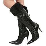Coast05 Faux Fur Knee-High Boot BLACK